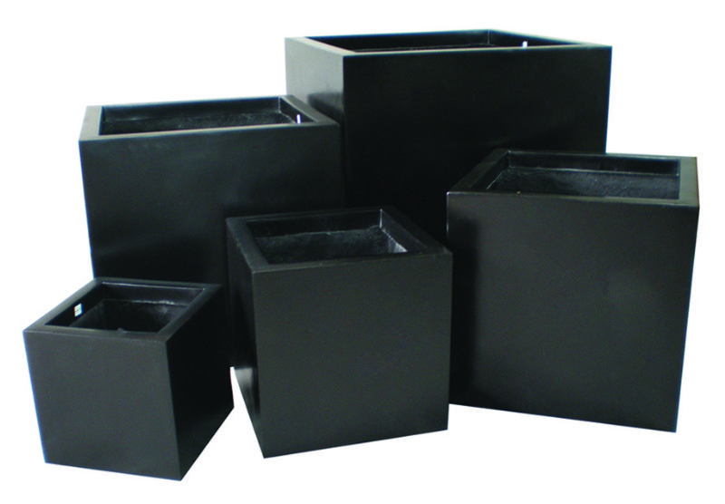 Fibrestone Contemporary Box Planter (60 x 60 x 60cm, Black)